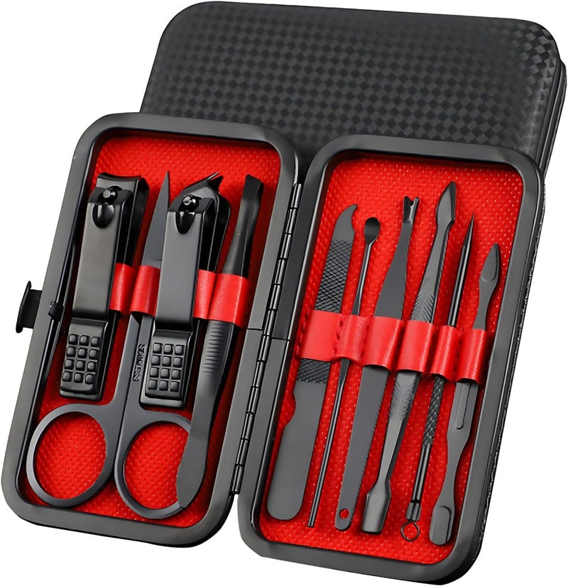 FIXBODY Nail Clippers Set, 10 PCS Professional Manicure Set and Pedicure Kit with Travel Case,Stocking Stuffers, Christmas Gift for Men and Women - Image 1